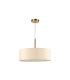 Baymont Antique Brass 3 Light E27 Single Pendant With 45cm x 15cm Faux Silk Shade Ivory Pearl/White Laminate-5