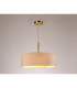 Baymont Antique Brass 3 Light E27 Single Pendant With 45cm x 15cm Dual Faux Silk Shade Nude Beige/Moonlight-2
