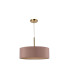 Baymont Antique Brass 3 Light E27 Single Pendant With 45cm x 15cm Dual Faux Silk Shade Taupe/Halo Gold-5