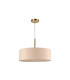Baymont Antique Brass 3 Light E27 Single Pendant With 45cm x 15cm Dual Faux Silk Shade Nude Beige/Moonlight-5
