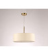 Baymont Antique Brass 3 Light E27 Single Pendant With 45cm x 15cm Faux Silk Shade Ivory Pearl/White Laminate-12