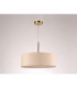 Baymont Antique Brass 3 Light E27 Single Pendant With 45cm x 15cm Dual Faux Silk Shade Nude Beige/Moonlight-12