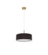 Baymont Antique Brass 3 Light E27 Single Pendant With 45cm x 15cm Faux Silk Shade Black-5