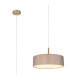 Baymont Antique Brass 3 Light E27 Single Pendant With 45cm x 15cm Faux Silk Shade Grey-1