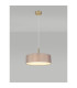 Baymont Antique Brass 3 Light E27 Single Pendant With 45cm x 15cm Faux Silk Shade Grey-2