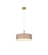 Baymont Antique Brass 3 Light E27 Single Pendant With 45cm x 15cm Faux Silk Shade Grey-4