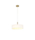 Baymont Antique Brass 3 Light E27 Single Pendant With 45cm x 15cm Faux Silk Shade White-4