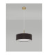 Baymont Antique Brass 3 Light E27 Single Pendant With 45cm x 15cm Faux Silk Shade Black-12