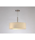 Baymont Satin Nickel 3 Light E27 Single Pendant With 45cm x 15cm Faux Silk Shade Ivory Pearl/White Laminate-2