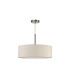Baymont Satin Nickel 3 Light E27 Single Pendant With 45cm x 15cm Faux Silk Shade Ivory Pearl/White Laminate-5