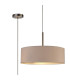 Baymont Satin Nickel 3 Light E27 Single Pendant With 45cm x 15cm Dual Faux Silk Shade Nude Beige/Moonlight-1