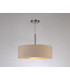 Baymont Satin Nickel 3 Light E27 Single Pendant With 45cm x 15cm Dual Faux Silk Shade Nude Beige/Moonlight-2