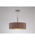 Baymont Satin Nickel 3 Light E27 Single Pendant With 45cm x 15cm Dual Faux Silk Shade Taupe/Halo Gold-2