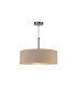 Baymont Satin Nickel 3 Light E27 Single Pendant With 45cm x 15cm Dual Faux Silk Shade Nude Beige/Moonlight-4