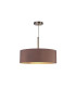Baymont Satin Nickel 3 Light E27 Single Pendant With 45cm x 15cm Dual Faux Silk Shade Taupe/Halo Gold-4