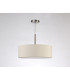 Baymont Satin Nickel 3 Light E27 Single Pendant With 45cm x 15cm Faux Silk Shade Ivory Pearl/White Laminate-12