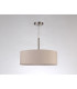 Baymont Satin Nickel 3 Light E27 Single Pendant With 45cm x 15cm Dual Faux Silk Shade Nude Beige/Moonlight-12