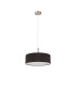 Baymont Satin Nickel 3 Light E27 Single Pendant With 45cm x 15cm Faux Silk Shade Black-5