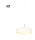 Baymont Satin Nickel 3 Light E27 Single Pendant With 45cm x 15cm Faux Silk Shade White-1