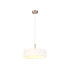 Baymont Satin Nickel 3 Light E27 Single Pendant With 45cm x 15cm Faux Silk Shade White-4