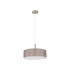 Baymont Satin Nickel 3 Light E27 Single Pendant With 45cm x 15cm Faux Silk Shade Grey-5