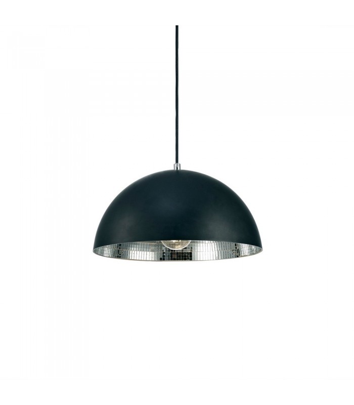 Dome Ceiling Pendant E27, Matt Black, Mirror Mosaic Inner - 4