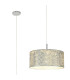 Baymont Polished Chrome 3 Light E27 Single Pendant With 50cm x 20cm Silver Leaf Shade-1