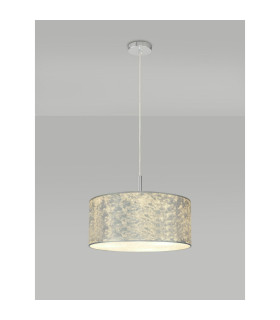 Baymont Polished Chrome 3 Light E27 Single Pendant With 50cm x 20cm Silver Leaf Shade-2