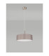 Baymont Satin Nickel 3 Light E27 Single Pendant With 45cm x 15cm Faux Silk Shade Grey-12