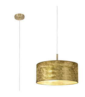 Baymont Antique Brass 3 Light E27 Single Pendant With 50cm x 20cm Gold Leaf Shade-1