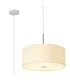 Baymont Polished Chrome 3 Light E27 Single Pendant With 50cm x 20cm Faux Silk Shade Ivory Pearl/White Laminate-1
