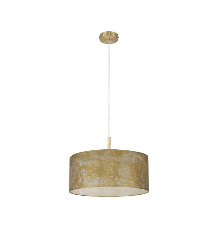 Baymont Antique Brass 3 Light E27 Single Pendant With 50cm x 20cm Gold Leaf Shade-5
