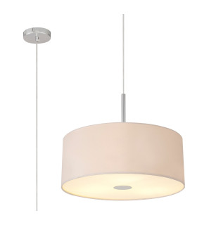 Baymont Polished Chrome 3 Light E27 Single Pendant With 50cm x 20cm Dual Faux Silk Shade Nude Beige/Moonlight-1