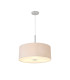 Baymont Polished Chrome 3 Light E27 Single Pendant With 50cm x 20cm Dual Faux Silk Shade Nude Beige/Moonlight-4