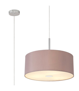 Baymont Polished Chrome 3 Light E27 Single Pendant With 50cm x 20cm Dual Faux Silk Shade Taupe/Halo Gold-1