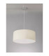 Baymont Polished Chrome 3 Light E27 Single Pendant With 50cm x 20cm Faux Silk Shade Ivory Pearl/White Laminate-14