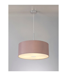 Baymont Polished Chrome 3 Light E27 Single Pendant With 50cm x 20cm Dual Faux Silk Shade Taupe/Halo Gold-2