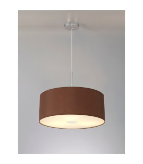 Baymont Polished Chrome 3 Light E27 Single Pendant With 50cm x 20cm Dual Faux Silk Shade Cocoa/Grecian Bronze-2