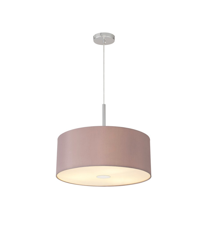 Baymont Polished Chrome 3 Light E27 Single Pendant With 50cm x 20cm Dual Faux Silk Shade Taupe/Halo Gold-4