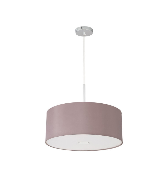 Baymont Polished Chrome 3 Light E27 Single Pendant With 50cm x 20cm Dual Faux Silk Shade Taupe/Halo Gold-5