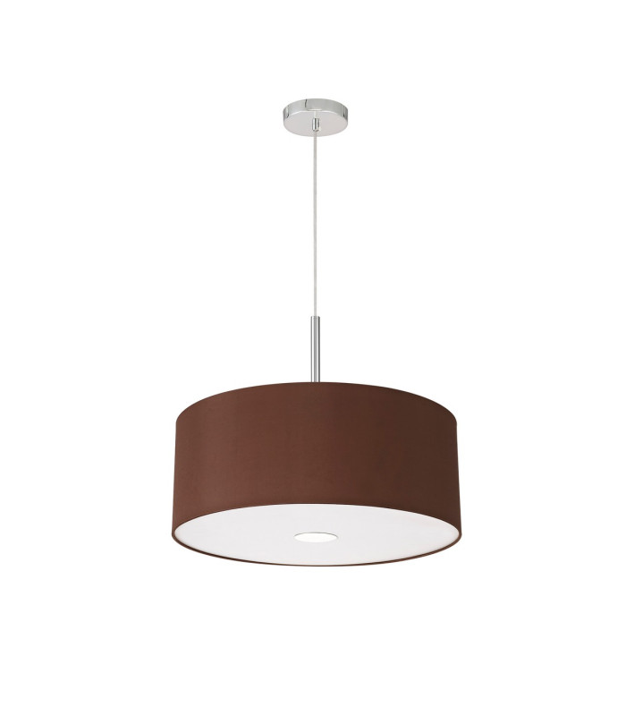Baymont Polished Chrome 3 Light E27 Single Pendant With 50cm x 20cm Dual Faux Silk Shade Cocoa/Grecian Bronze-5