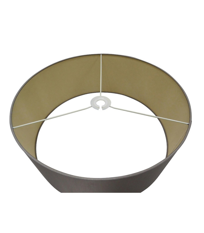 Baymont Polished Chrome 3 Light E27 Single Pendant With 50cm x 20cm Dual Faux Silk Shade Taupe/Halo Gold-9