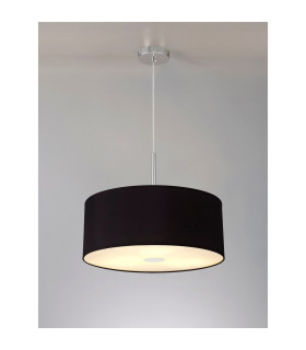 Baymont Polished Chrome 3 Light E27 Single Pendant With 50cm x 20cm Dual Faux Silk Shade Black/Green Olive-2