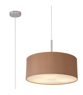 Baymont Polished Chrome 3 Light E27 Single Pendant With 50cm x 20cm Dual Faux Silk Shade Antique Gold/Ruby-1