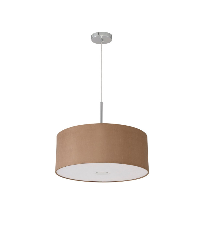 Baymont Polished Chrome 3 Light E27 Single Pendant With 50cm x 20cm Dual Faux Silk Shade Antique Gold/Ruby-5