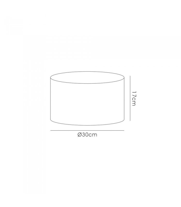 Round Cylinder, 300 x 170mm Faux Silk Fabric Shade, Ivory Pearl, White Laminate - 3
