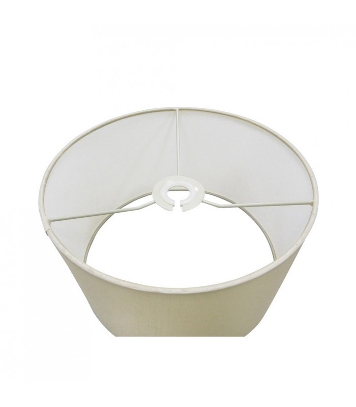Round Cylinder, 300 x 170mm Faux Silk Fabric Shade, Ivory Pearl, White Laminate - 4