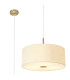 Baymont Antique Brass 3 Light E27 Single Pendant With 50cm x 20cm Faux Silk Shade Ivory Pearl/White Laminate-1