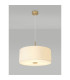Baymont Antique Brass 3 Light E27 Single Pendant With 50cm x 20cm Faux Silk Shade Ivory Pearl/White Laminate-2