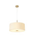Baymont Antique Brass 3 Light E27 Single Pendant With 50cm x 20cm Faux Silk Shade Ivory Pearl/White Laminate-4